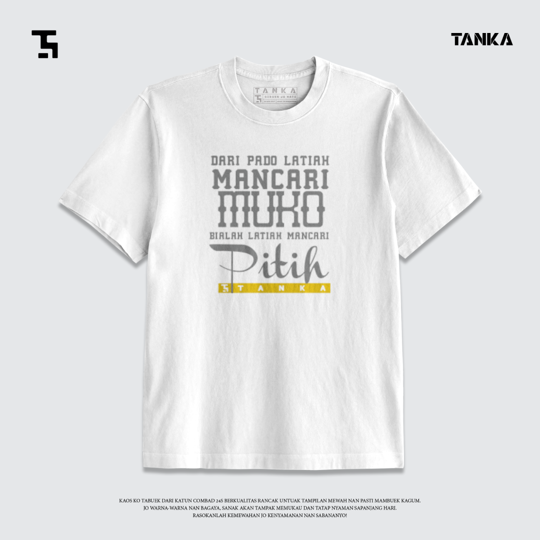 TANKA KAOS MINANG MANCARI PITIH T-SHIRT KATUN COMBAD 24S PREMIUM