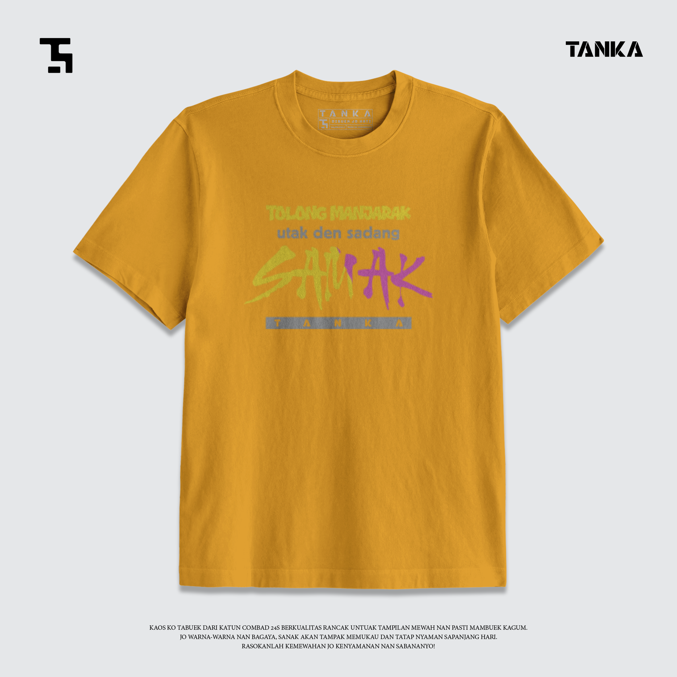 KAOS MINANG UTAK DEN SADANG SAMAK! T-SHIRT KATUN COMBAD 24S PREMIUM