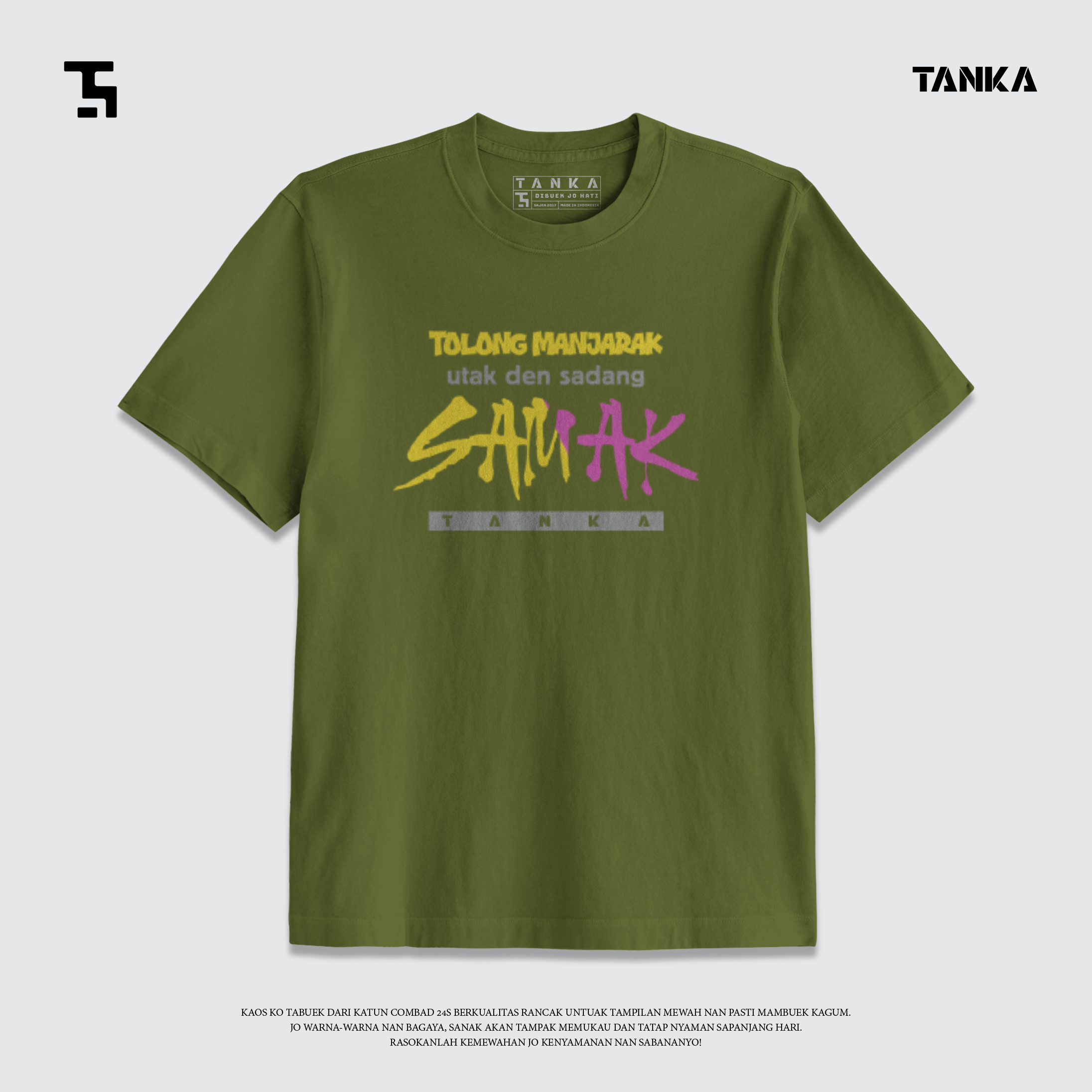 KAOS MINANG UTAK DEN SADANG SAMAK! T-SHIRT KATUN COMBAD 24S PREMIUM