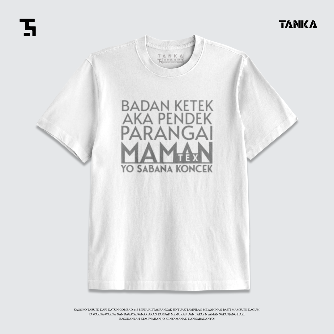 KAOS MINANG BADAN KETEK T-SHIRT KATUN COMBAD 24S PREMIUM