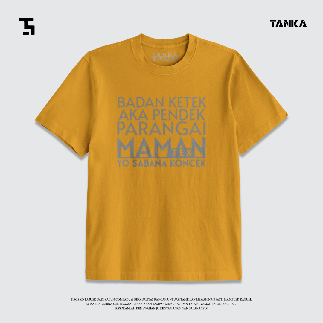KAOS MINANG BADAN KETEK T-SHIRT KATUN COMBAD 24S PREMIUM