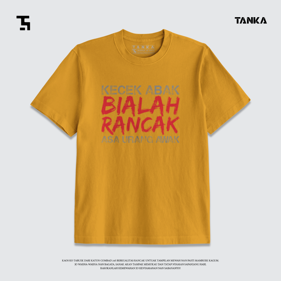 KAOS MINANG KECEK ABAK BIALAH RANCAK! T-SHIRT KATUN COMBAD 24S