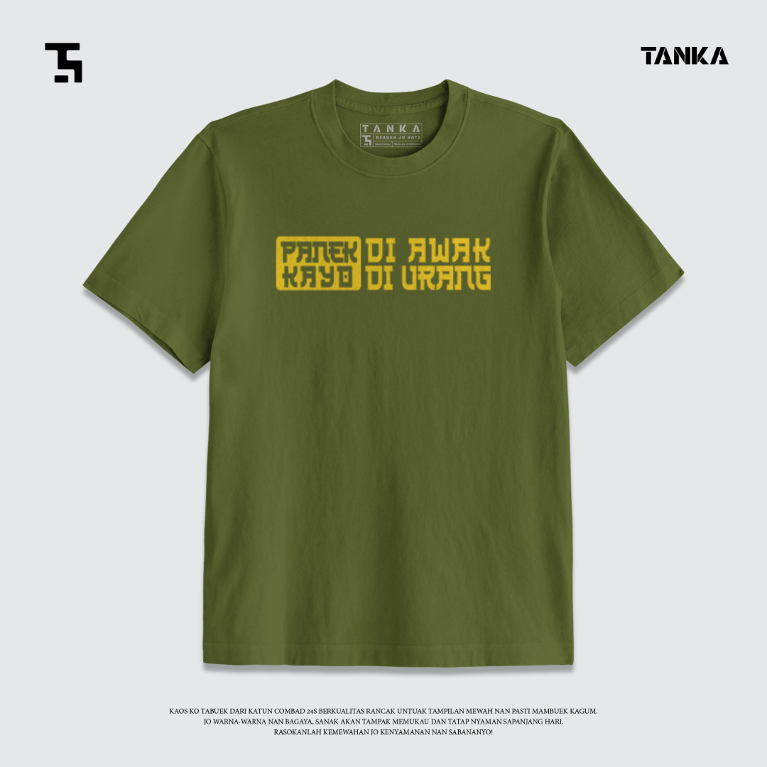 KAOS MINANG PANEK DI AWAK KAYO DI URANG T-SHIRT KATUN COMBAD 24S